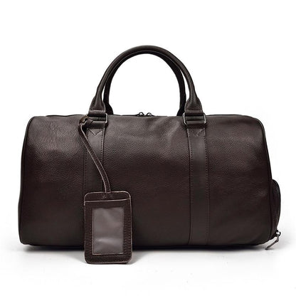 The Endre Weekender – Vintage Full-Grain Leather Duffle Bag for Men & Women