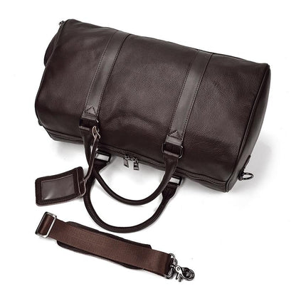 The Endre Weekender – Vintage Full-Grain Leather Duffle Bag for Men & Women