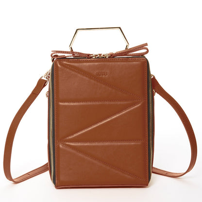 SUSU Brown Leather Backpack Purse for Women Unique Convertible