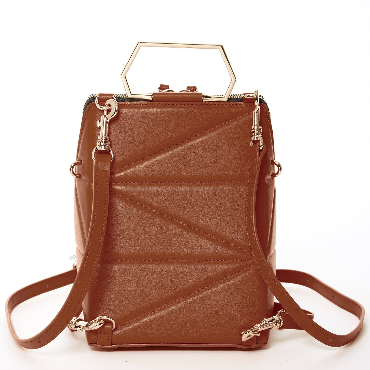 SUSU Brown Leather Backpack Purse for Women Unique Convertible
