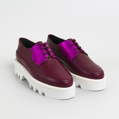 || SAMPLE SALE || FACED - Fuchsia Leather Platform Creepers